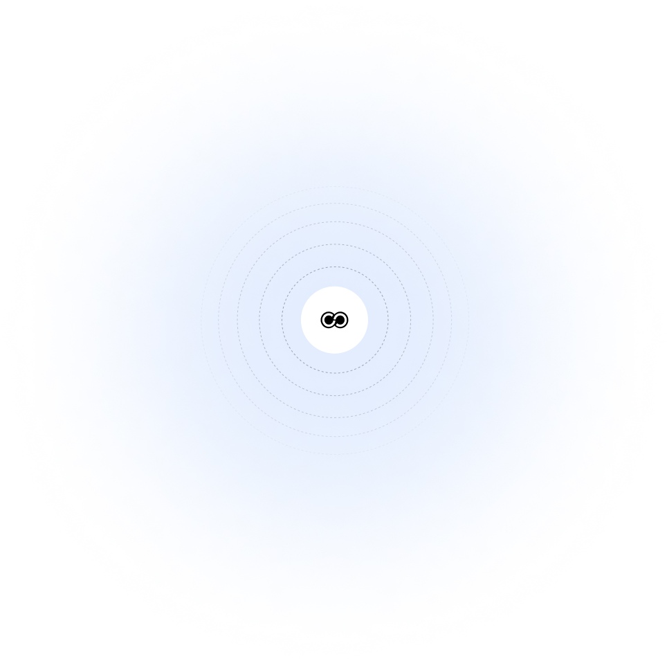 A white background with concentric, dotted circles fading outwards exudes a sense of inspiration. In the center, a small black infinity symbol adds a timeless touch, reminiscent of fashion's enduring elegance.
