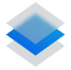 A minimalist, abstract image of three stacked layers in shades of blue, forming a diamond shape. The top layer is a light blue with a gradient, the middle is a medium blue, and the bottom boasts vibrant hues—perfect for fashion inspiration. The background remains transparent.
