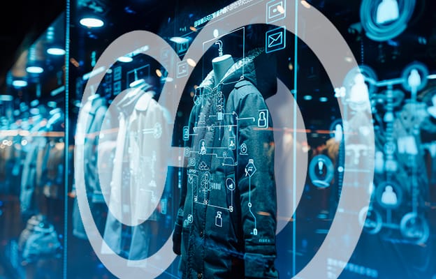 Outdoor Tactical Coats Hanging Up with AI Overlay